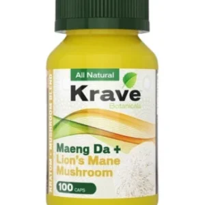 Maeng Da + Lion’s Mane Mushroom Krave Botanicals Kratom Capsules 100ct