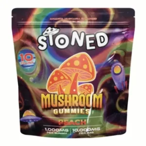 Peach STONED Amanita Muscaria Mushroom Gummies 10000MG 10CT